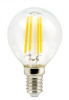 Лампа с/д Ecola шар G45 E14 6W 2700K прозр. 78x45 филамент (нитевидная), 360° Premium N4PW60ELC